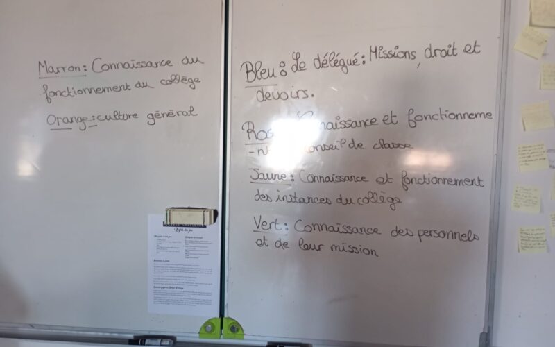 Formation des délégués de classe.